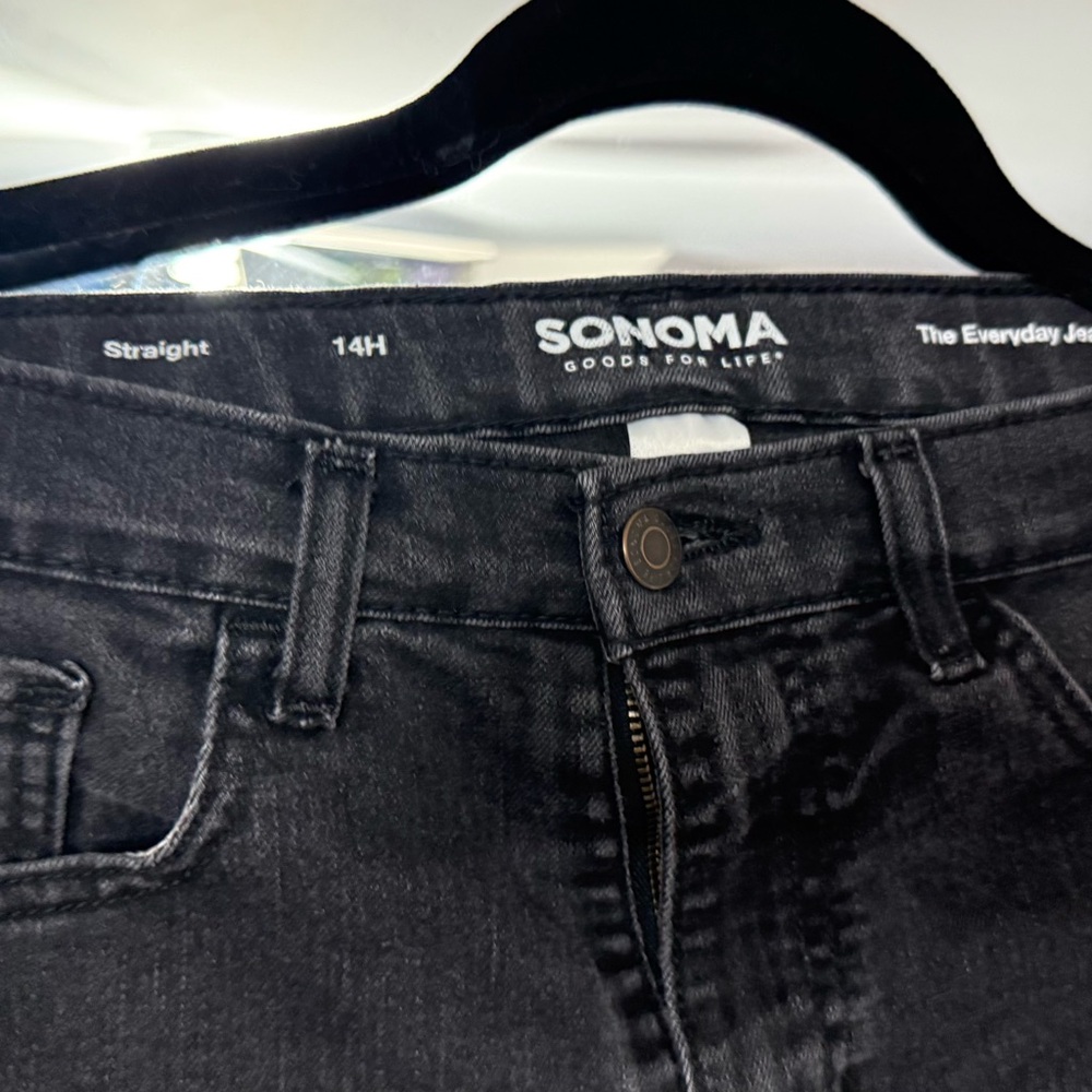 Sonoma Straight High-Rise Jeans in Black Wash - Women